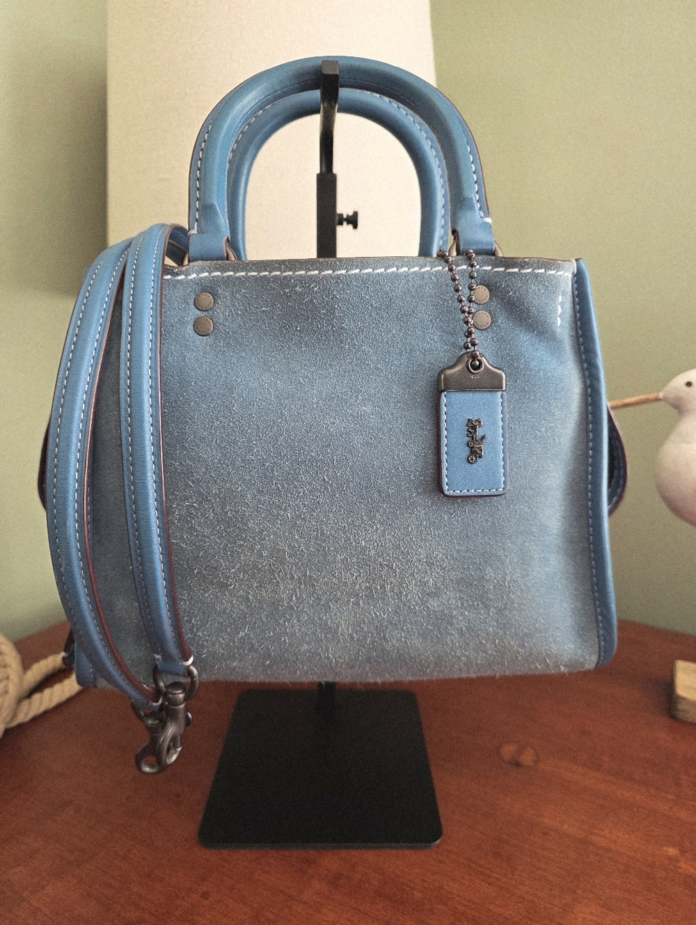 Coach 10486 Rogue 25 Chambray Blue Suede Leather Satchel Bag 1941